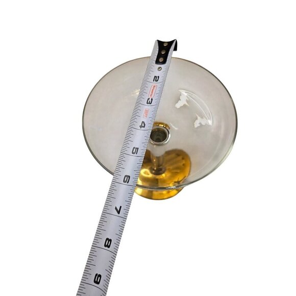 Gold-Trimmed Clear Glass Coupe Cocktail Glasses Set Of 2 - Picture 4 of 16